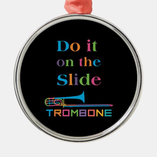 Funny Trombone - Doe het op de Slide Metalen Ornament (Voorkant)