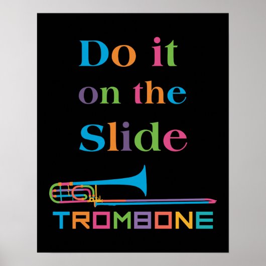 Funny Trombone - Doe het op de Slide Poster (Voorkant)