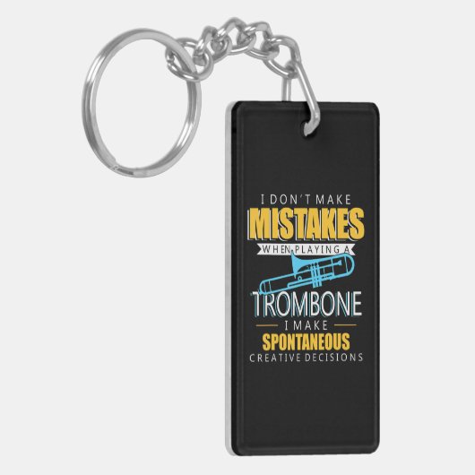 Funny Trombone Music Instrument Player Sleutelhanger (Voorkant Links)