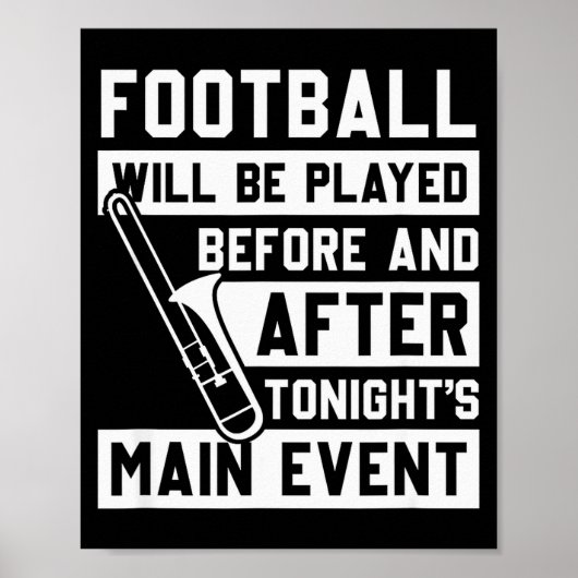 Funny Trombone Player Marching Band Poster (Voorkant)