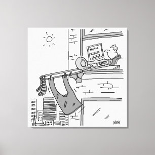 Funny Trombone Player Musician Canvas Afdruk