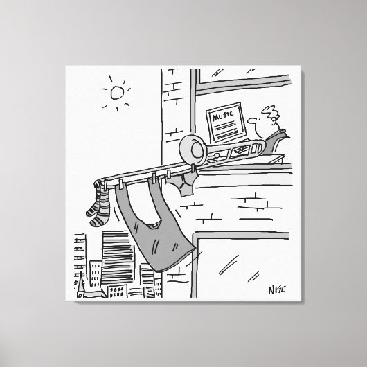Funny Trombone Player Musician Canvas Afdruk (Voorkant)