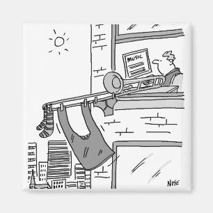 Funny Trombone Player Musician Magneet