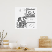 Funny Trombone Player Musician Poster (Keuken)