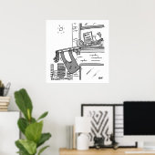 Funny Trombone Player Musician Poster (Thuiskantoor)
