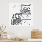 Funny Trombone Player Musician Poster (Keuken)