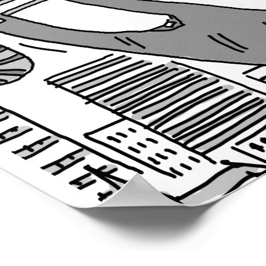 Funny Trombone Player Musician Poster (Hoek)