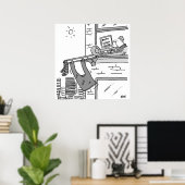 Funny Trombone Player Musician Poster (Thuiskantoor)