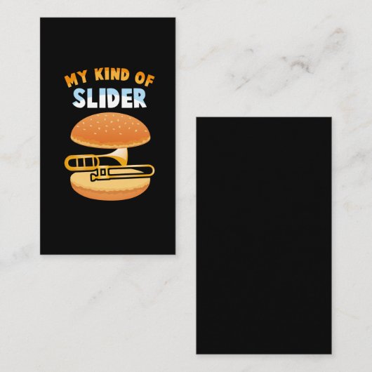 Funny Trombone Player Slider Musician Trombonist Visitekaartje (Voorkant / Achterkant)