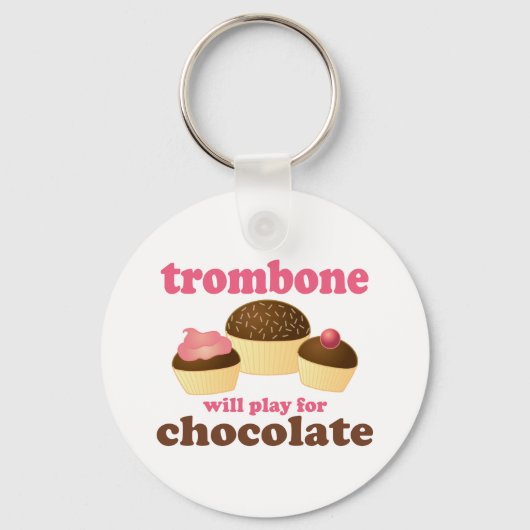 Funny Trombone zal voor Chocolate spelen Sleutelhanger (Voorkant)
