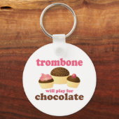 Funny Trombone zal voor Chocolate spelen Sleutelhanger (Voorkant)