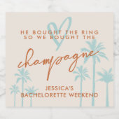 Funny Tropical Bachelorette Weekend Sparkling Wijnetiket (Enkel label)