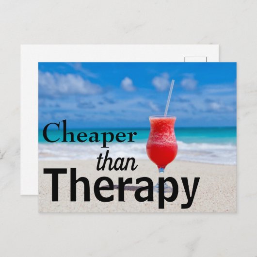 Funny Tropical Beach Photo Typography Briefkaart (Voorkant / Achterkant)