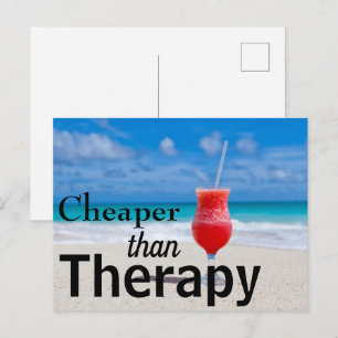 Funny Tropical Beach Photo Typography Briefkaart