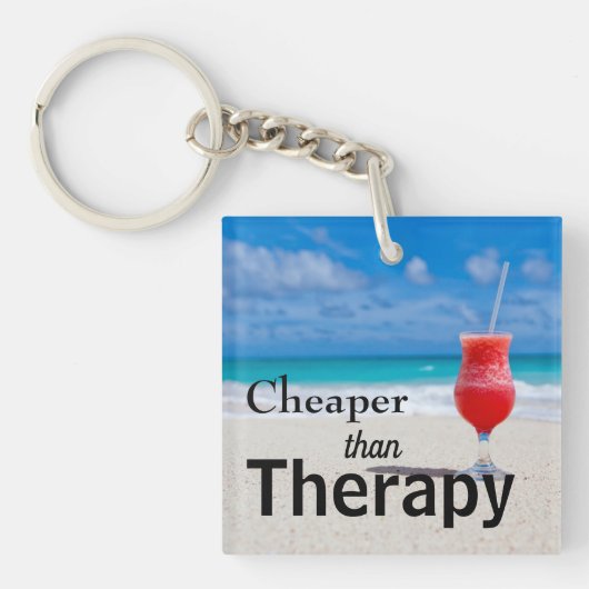 Funny Tropical Beach Photo Typography Sleutelhanger (Voorkant)