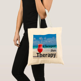 Funny Tropical Beach Photo Typography Tote Bag