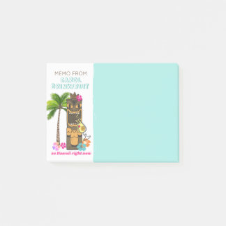 Funny tropical drink palm tree Hawaiian tiki head Post-it® Notes