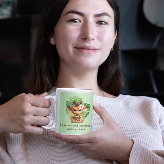 Funny Tropical Giraffe Coffee Mok - 