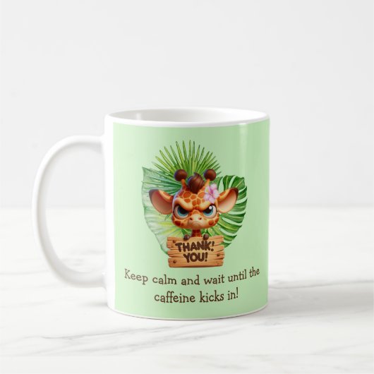 Funny Tropical Giraffe Coffee Mok -  (Links)