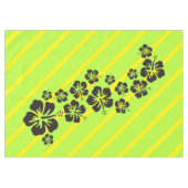 Funny Tropical Hibiscus blooms black + your backgr Tafelkleed (Voorkant (Horizontaal))