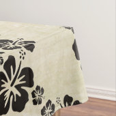 Funny Tropical Hibiscus blooms black + your backgr Tafelkleed (Voorbeeld)