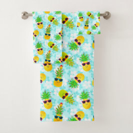 Funny Tropical Kerstanananas Bad Handdoek