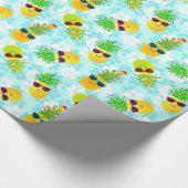 Funny Tropical Kerstanananas Cadeaupapier (Hoek)