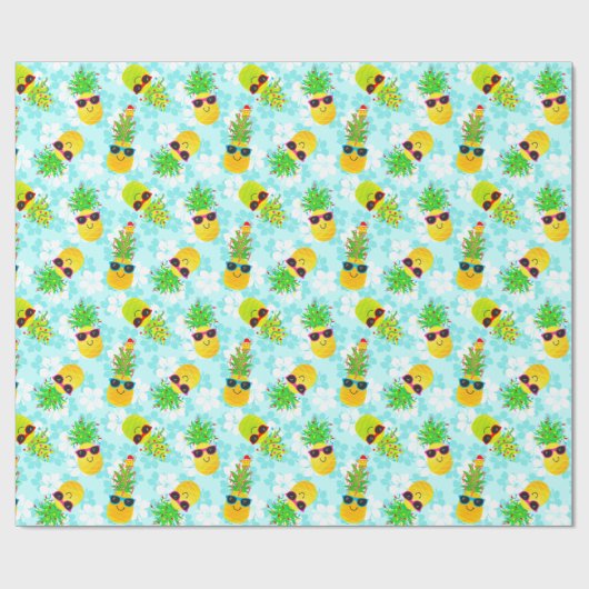 Funny Tropical Kerstanananas Cadeaupapier (Vlak)