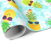 Funny Tropical Kerstanananas Cadeaupapier (Rol Hoek)