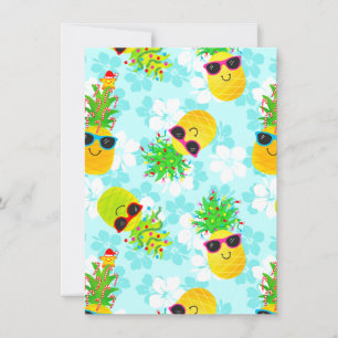 Funny Tropical Kerstanananas Feestdagenkaart