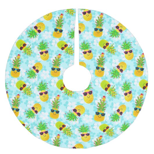Funny Tropical Kerstanananas Kerstboom Rok (Voorkant)