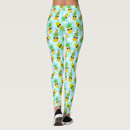 Funny Tropical Kerstanananas Leggings (Achterkant)