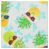 Funny Tropical Kerstanananas Stof (Close Up)