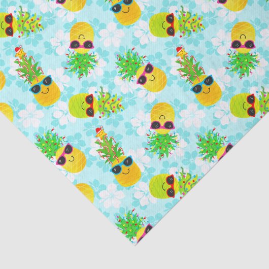 Funny Tropical Kerstanananas Tissuepapier (Detail)