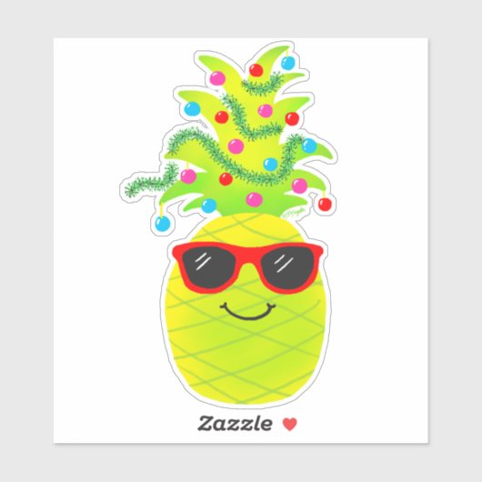 Funny Tropical Kerstananas Sticker (Vel)