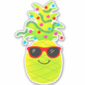 Funny Tropical Kerstananas Sticker (Voorkant)