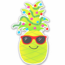 Funny Tropical Kerstananas Sticker