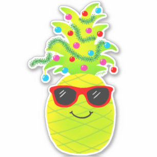 Funny Tropical Kerstananas Sticker