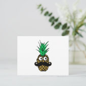 Funny Tropical Pineapple met Googly Eyes Mustache Briefkaart (Staand voorkant)