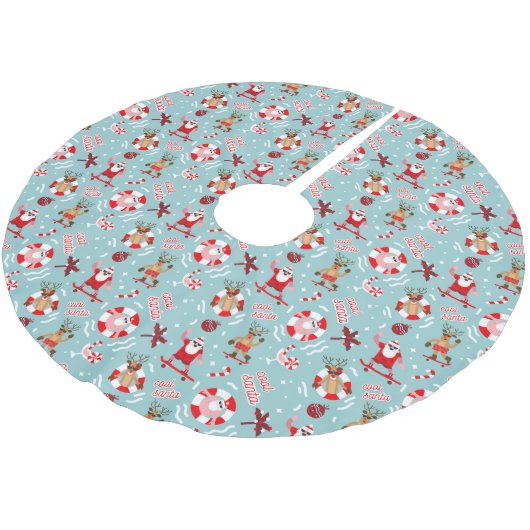 Funny Tropical Santa Kerstboom Rok (Gekanteld)