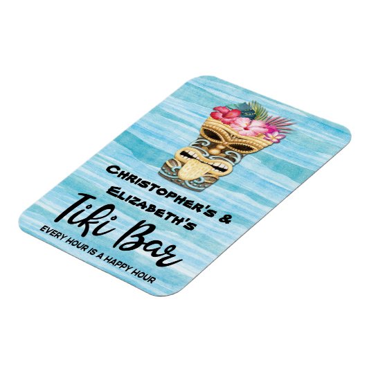 Funny Tropical Tiki Bar Monogrammed Cruise Ship Magneet (Linkerzijde)