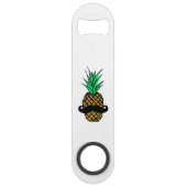 Funny Tropische ananas met Mustache Speed Flessenopener (Achterkant)