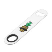 Funny Tropische ananas met Mustache Speed Flessenopener (Achterkant Gekanteld)