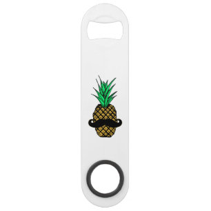 Funny Tropische ananas met Mustache Speed Flessenopener