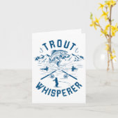 Funny Trout Fly Fishing Birthday Kerstvaders Kaart (Gele Bloem)