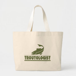 Funny Trout Vist Grote Tote Bag