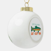 Funny Trout Vist Keramische Bal Ornament (Links)
