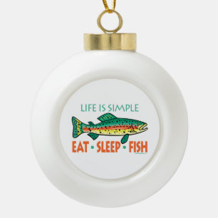Funny Trout Vist Keramische Bal Ornament