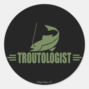 Funny Trout Vist Ronde Sticker