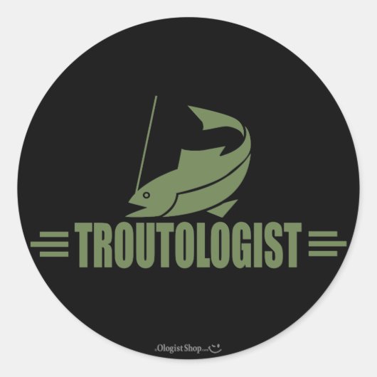 Funny Trout Vist Ronde Sticker (Voorkant)